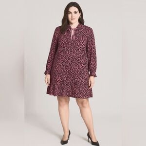 Gallery Pink Leopard Print Dress Size Large
